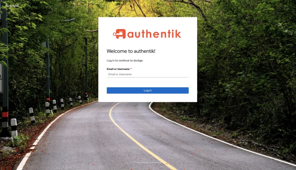 Authentik login page shown after being redirected from a protected app
