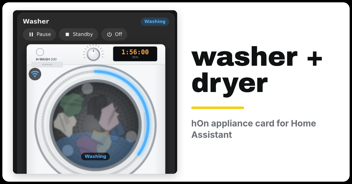 Washer and dryer card for Home Assistant
